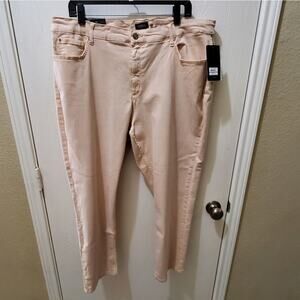 Jones NY Lexington Ankle light‎ pink blush secret slimming stretch jeans plus 22
